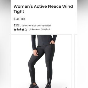Smartwool active fleece wind tights